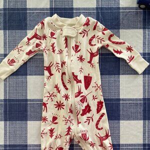 Hanna Andersson Newborn Pajamas - 3-6 Mos. - EUC - Red and White